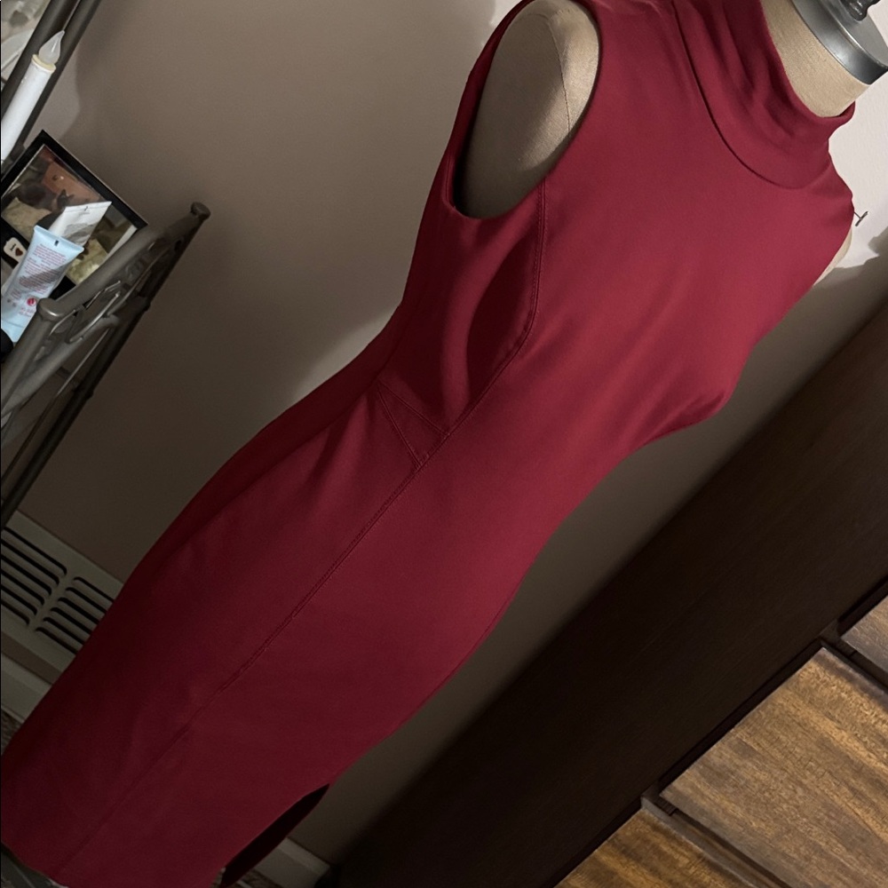 White House Black Market Burgundy Midi Dress